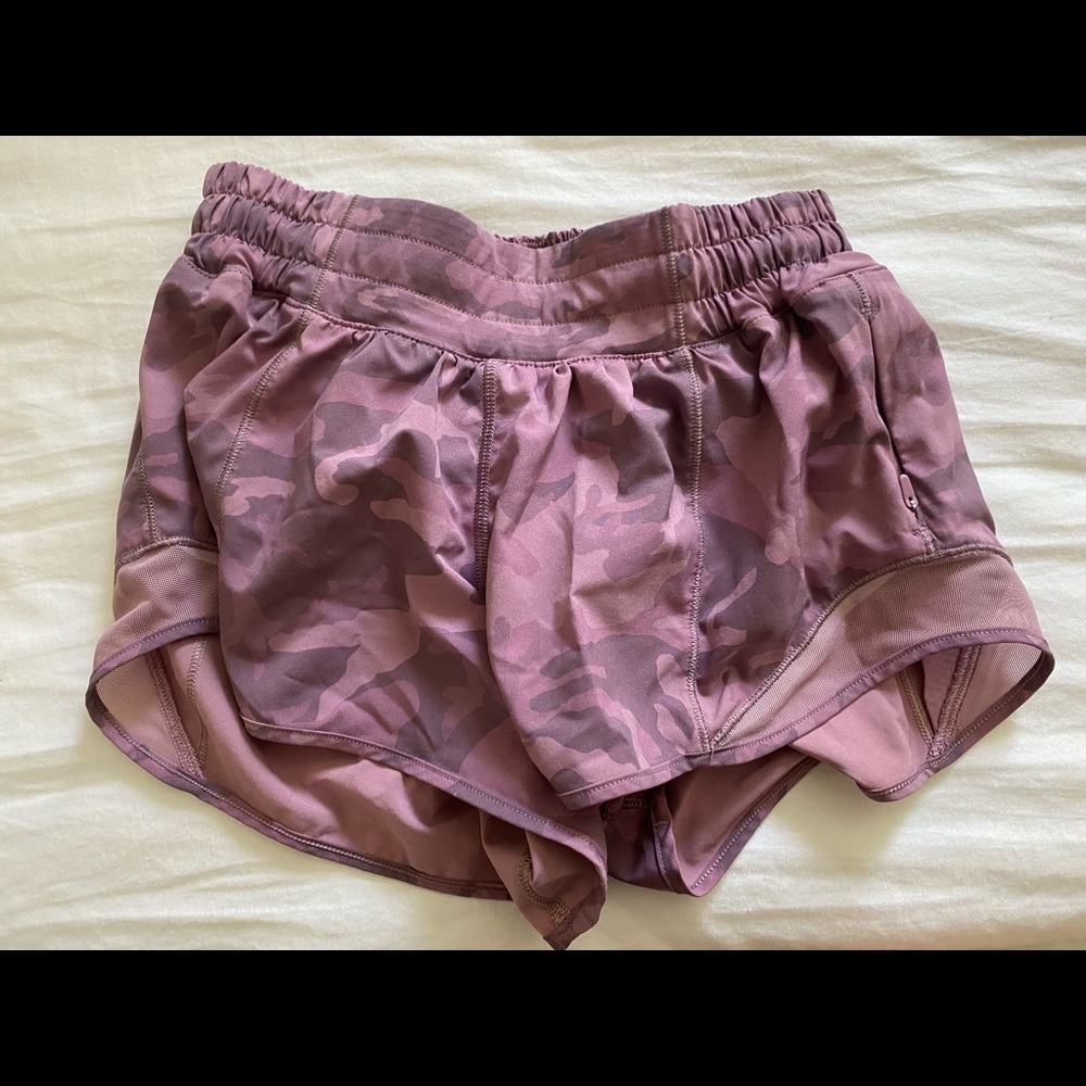 Pink camo lululemon shorts